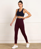 Young Trendz Womens Active Co-Ord Set (Navy_Maroon) - Young Trendz