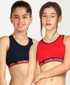 Young Trendz Girls Non Padded Love Elastic Combo Sports Bra(Pack of 2) - Young Trendz