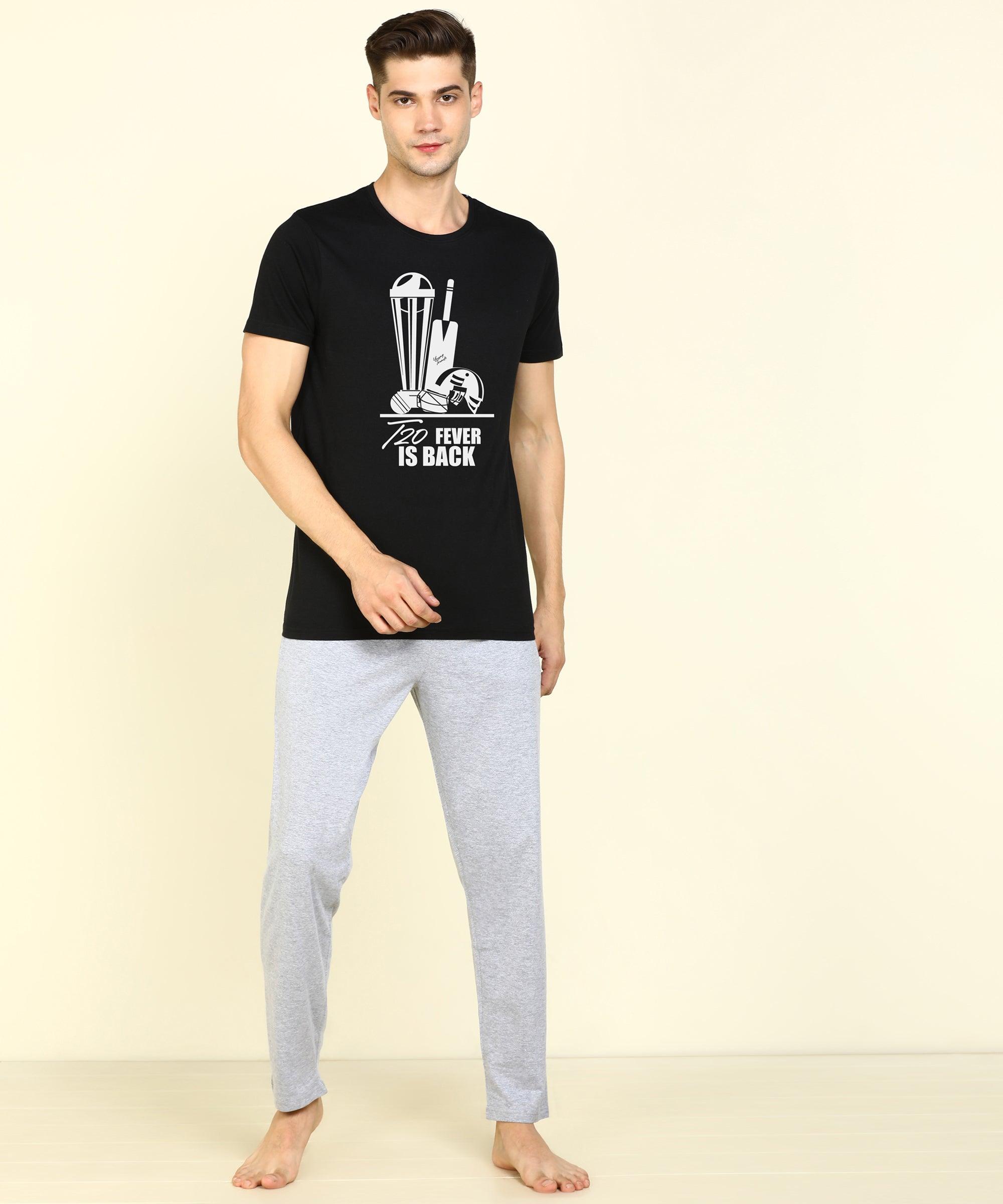 Mens halfsleeve cricket printed t-shirt - Young Trendz
