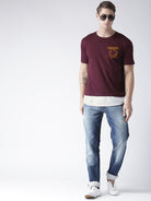 Mens Halfsleeve Layer Round hem Combo Pocket Printed Tshirts - Young Trendz