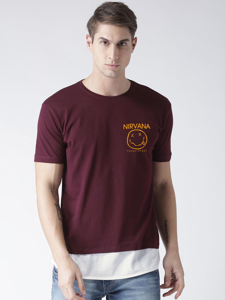 Mens Halfsleeve Layer Round hem Combo Pocket Printed Tshirts - Young Trendz