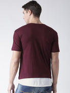 Mens Halfsleeve Layer Round hem Combo Pocket Printed Tshirts - Young Trendz