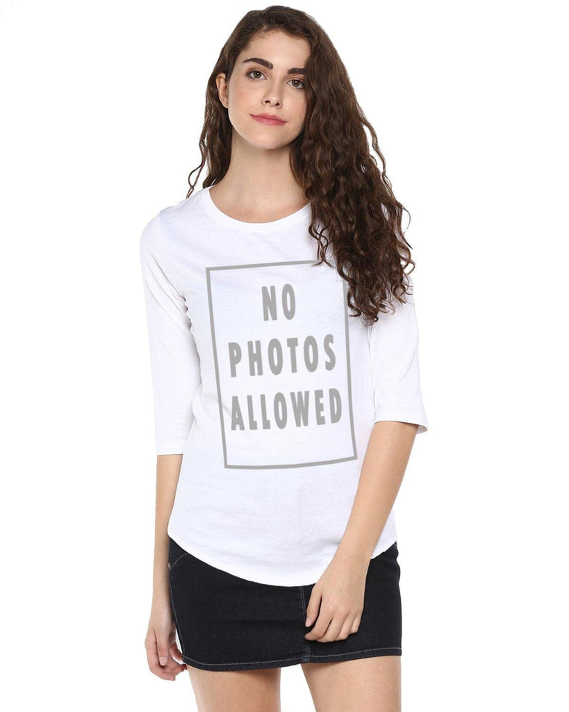 Womens 34U Nophoto Printed White Color Tshirts - Young Trendz