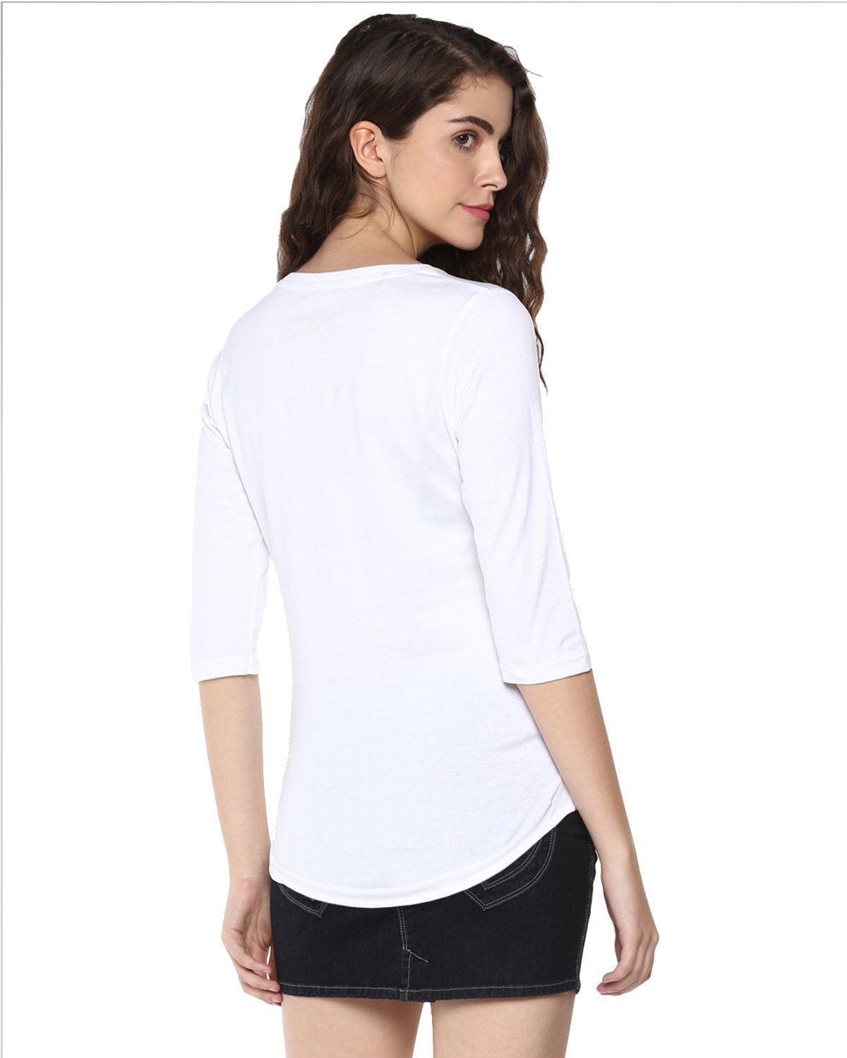 Womens 34U Nophoto Printed White Color Tshirts - Young Trendz