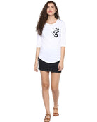 Womens 34U Ommtrishul Printed White Color Tshirts - Young Trendz