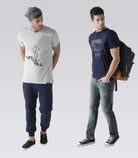 Young Trendz Mens Combo Openmind Steel Grey Color and Bikelegs Navy Color Half Sleeve Printed T-Shirts - Young Trendz
