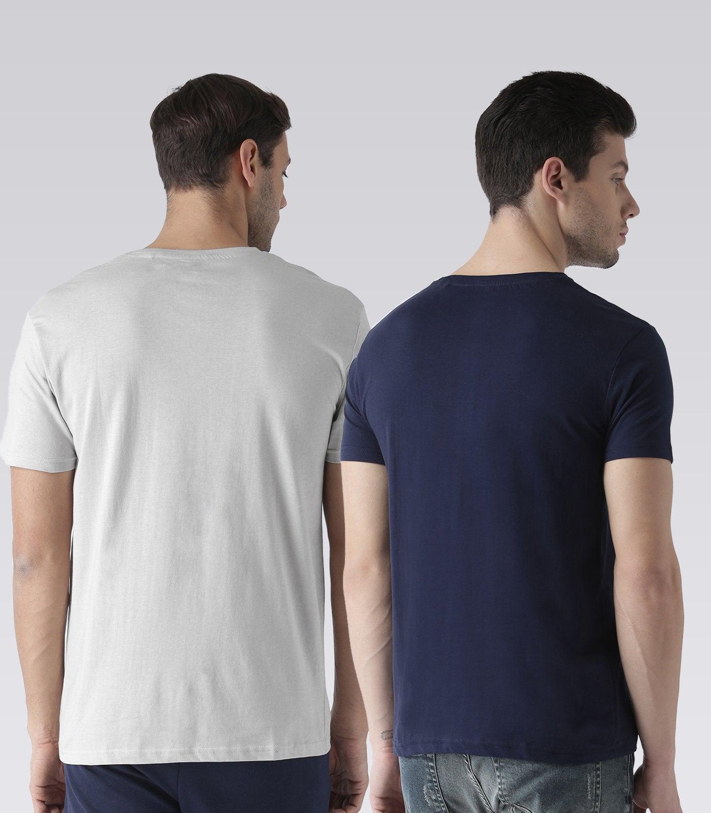 Young Trendz Mens Combo Openmind Steel Grey Color and Bikelegs Navy Color Half Sleeve Printed T-Shirts - Young Trendz