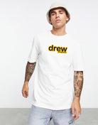 Oversized Typography Men Round Neck White T-Shirt - Young Trendz