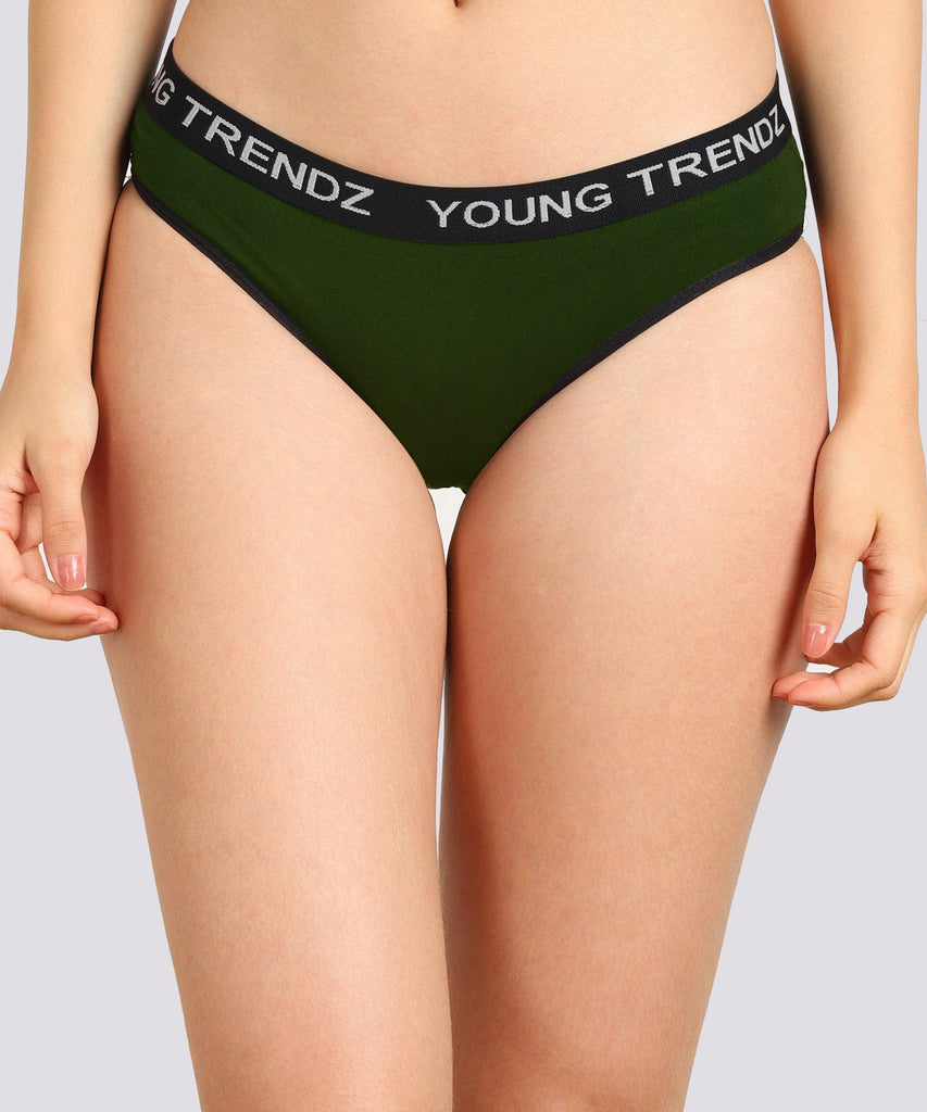 Young Trendz Women YT Elastic Hipster Olive Panty - Young Trendz