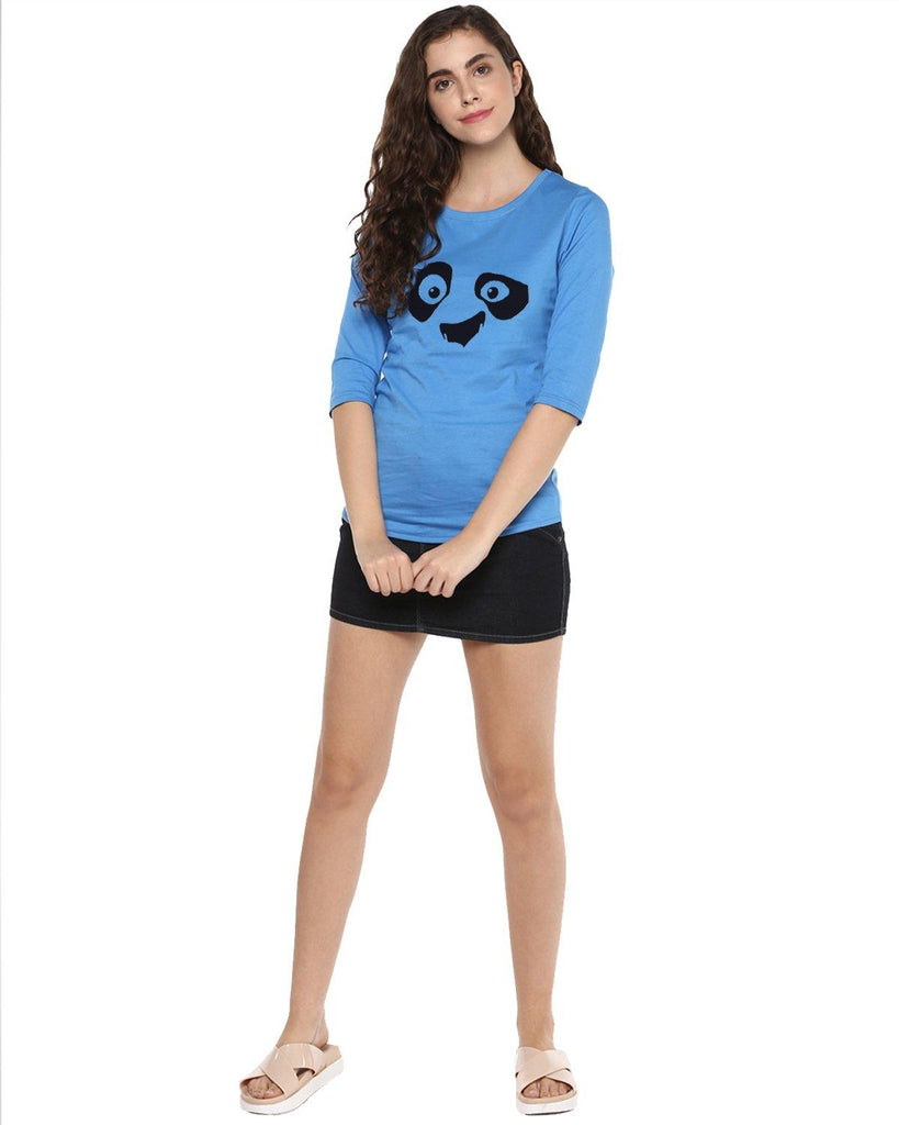 Womens 34U Pandaeyes Printed Blue Color Tshirts - Young Trendz