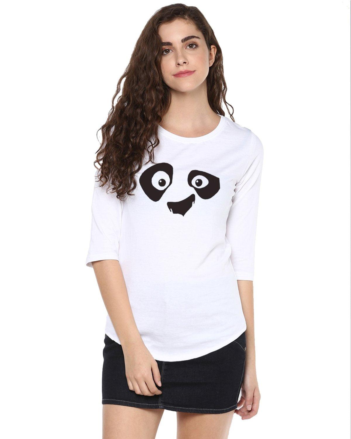 Womens 34U Pandaeyes Printed White Color Tshirts - Young Trendz