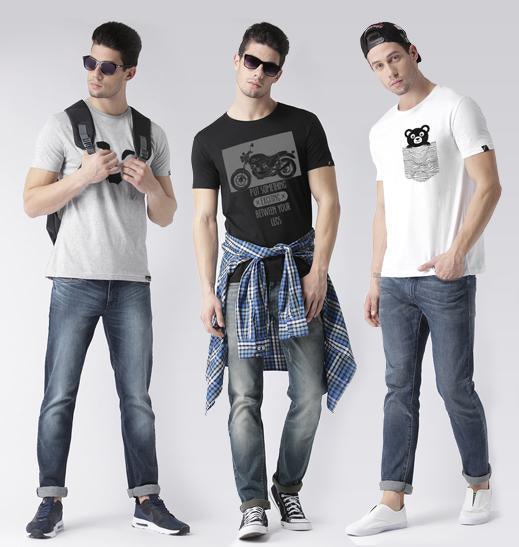 Young Trendz Mens Combo Pandaeyes Grey Color Bike Black Color and Teddy White Color Half Sleeve Printed T-Shirts - Young Trendz
