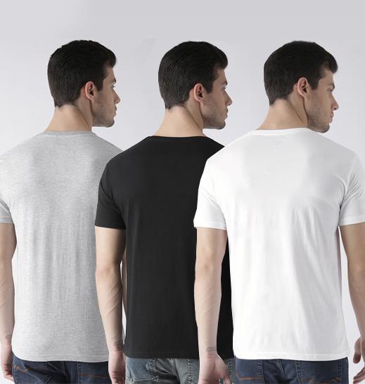 Young Trendz Mens Combo Pandaeyes Grey Color Bike Black Color and Teddy White Color Half Sleeve Printed T-Shirts - Young Trendz