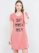 Womens Printed Half sleeve Night Dress - Young Trendz