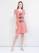 Womens Printed Half sleeve Night Dress - Young Trendz