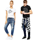 PIZZA Couple Graphic Printed T-Shirt - Young Trendz