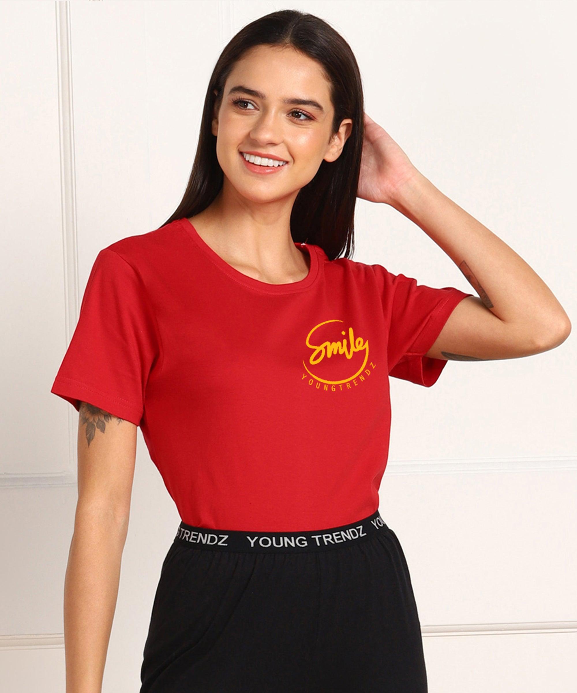 Womens Regular Fit Printed Tshirt - Young Trendz