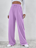 Womens Solid Loose Track Pants (Purple) - Young Trendz