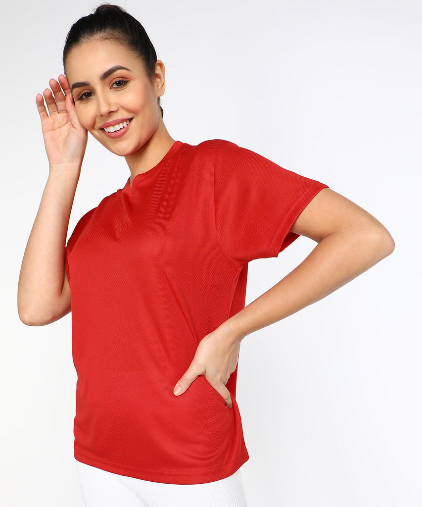 Womens Dry-Fit Sports Combo T.shirt (Red & Blue) - Young Trendz