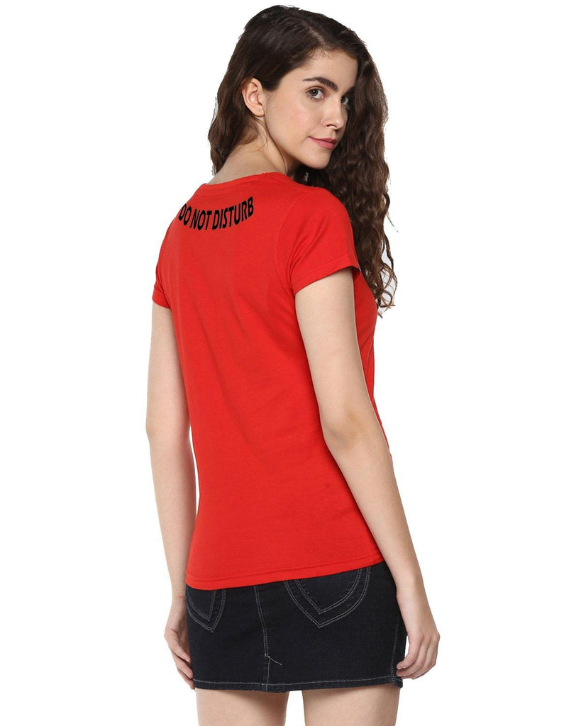 Womens Half Sleeve DND Printed Red Color Tshirts - Young Trendz