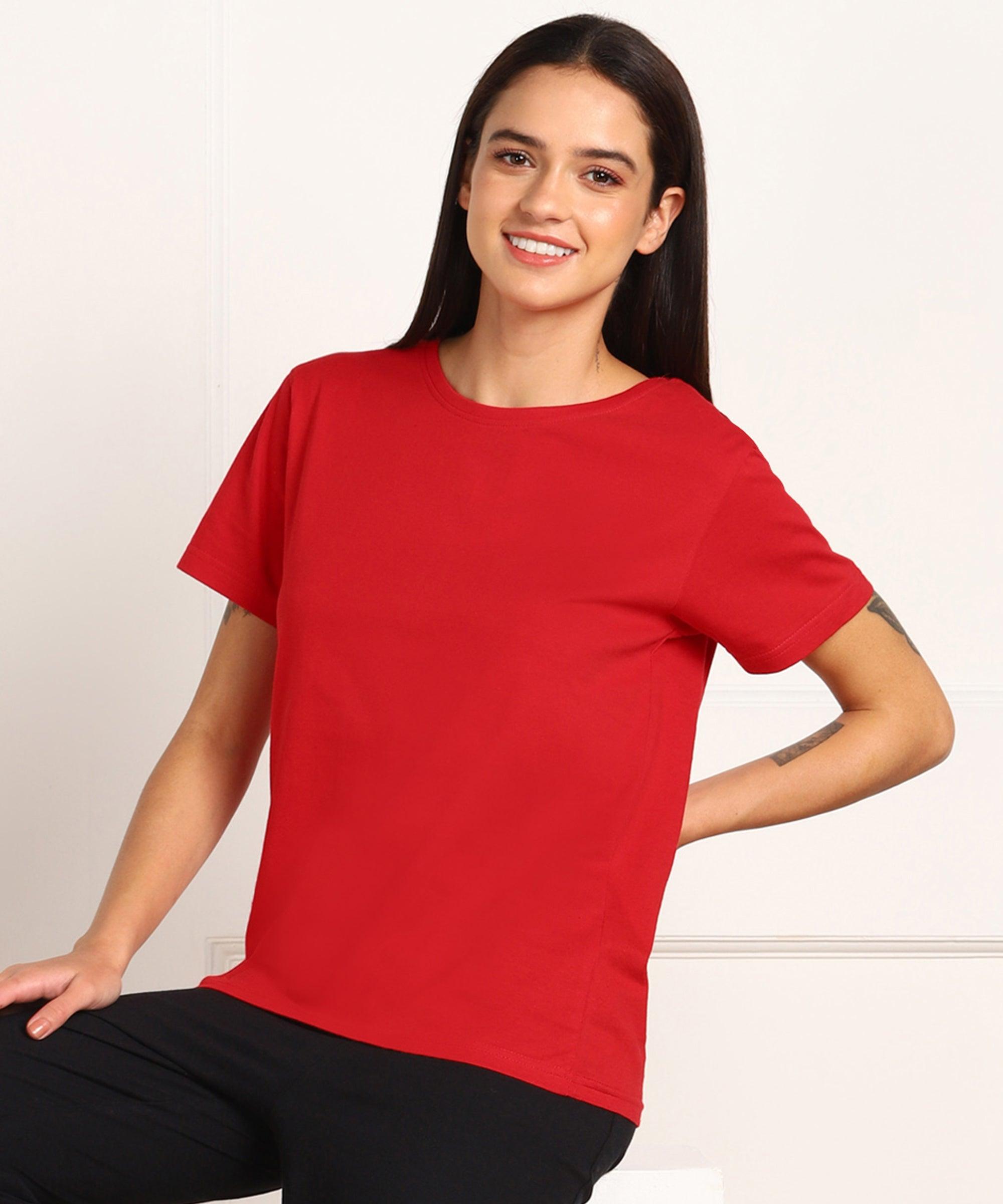 Young Trendz Womens Regular Fit Solid Tshirt - Young Trendz