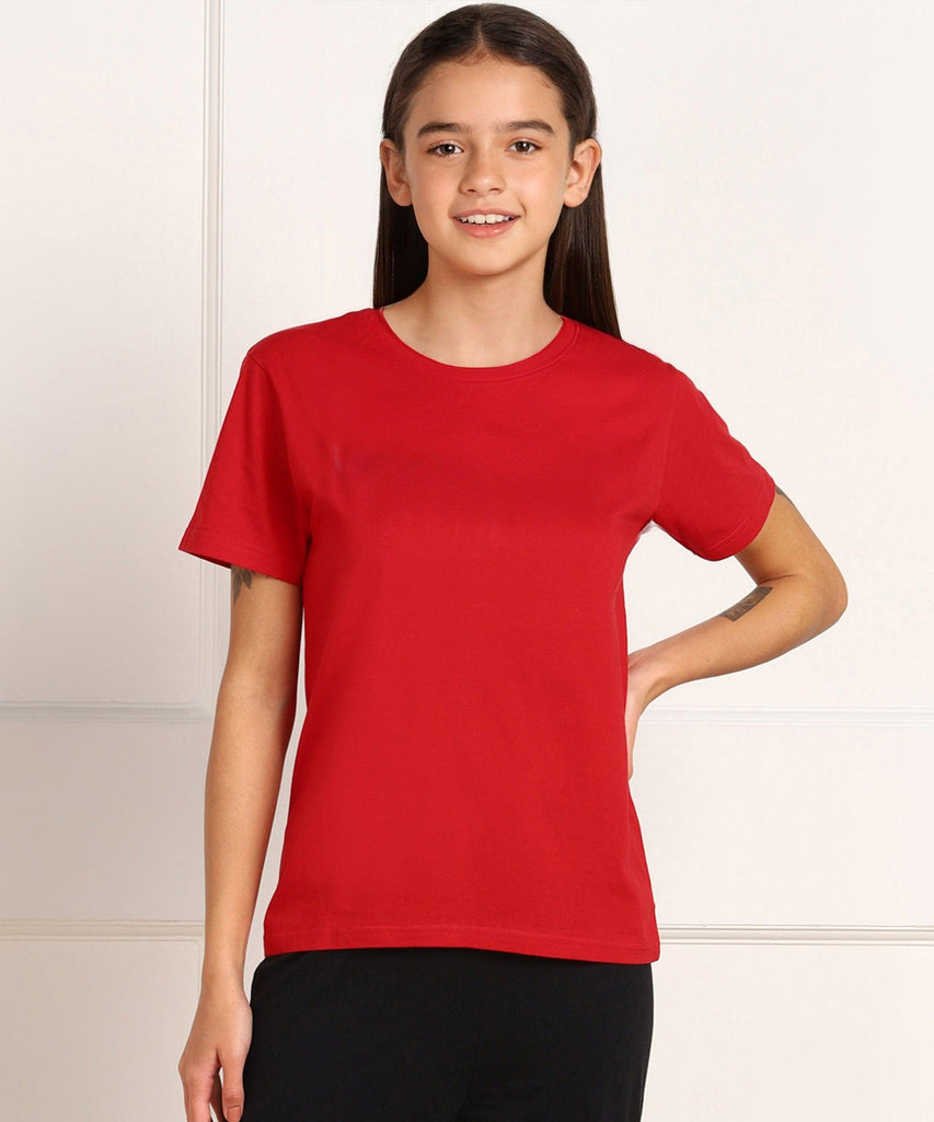 Girls Regular Fit Solid Combo Tshirt - Young Trendz
