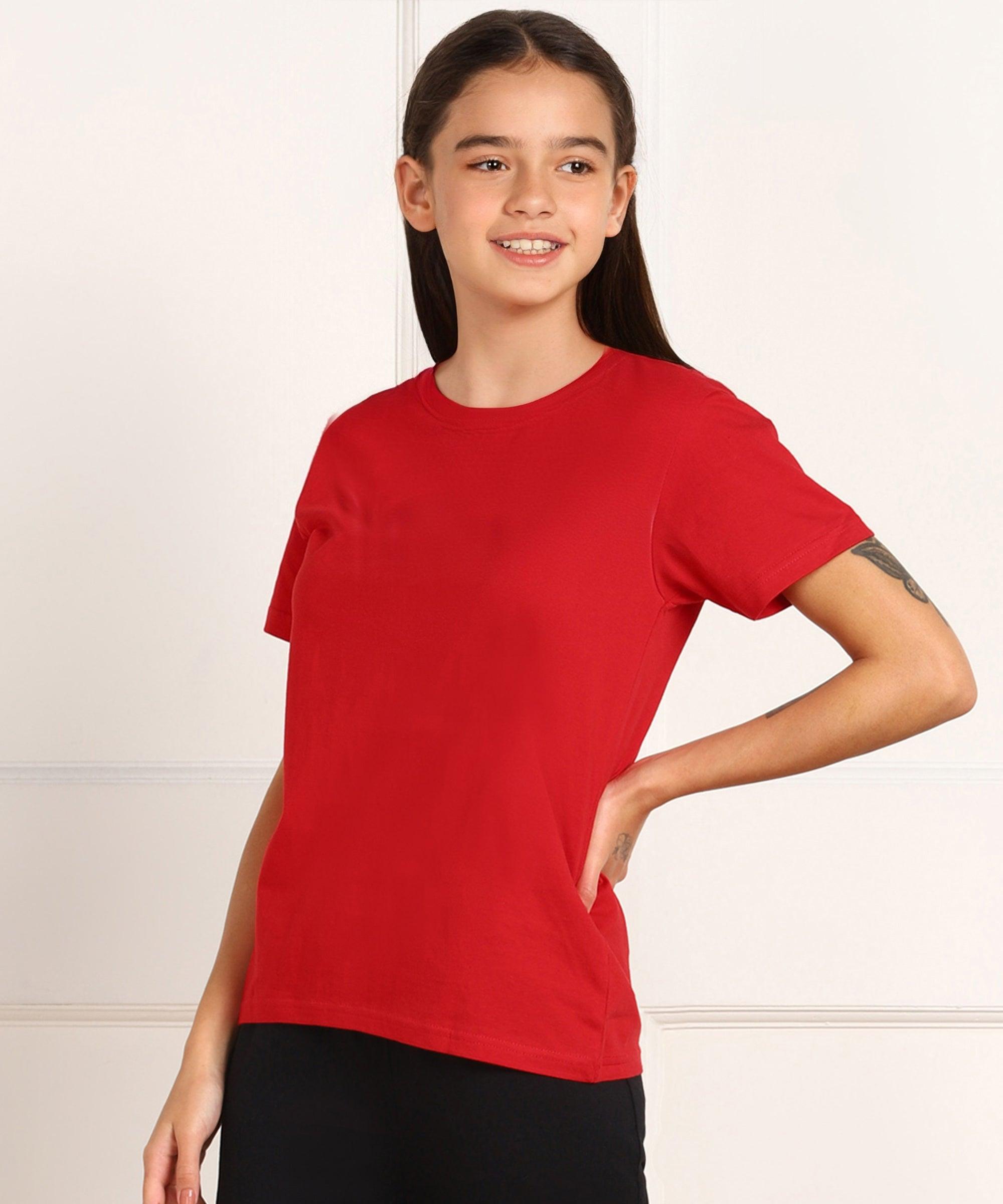 Young Trends Girls Regular Fit Combo Solid Tshirt (Pack of 5) - Young Trendz
