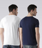 Young Trendz Mens Combo Relax White Color and Stronger Navy Color Half Sleeve Printed T-Shirts - Young Trendz