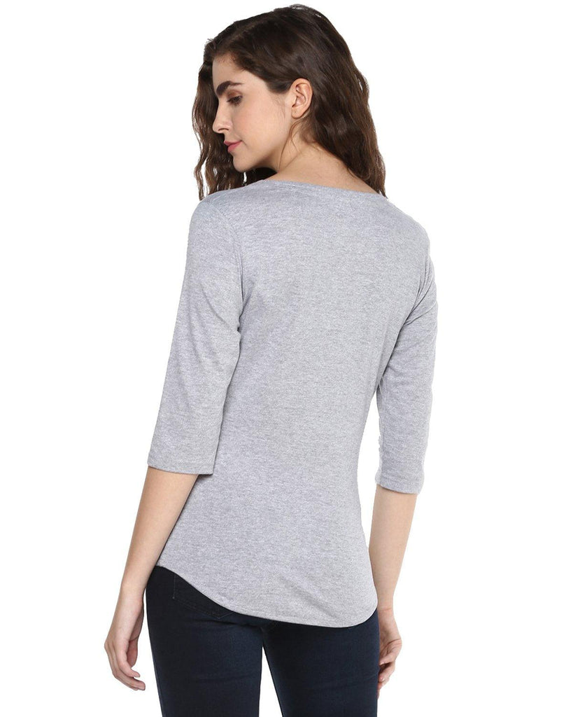 Womens 34U Selfie Printed Grey Color Tshirts - Young Trendz
