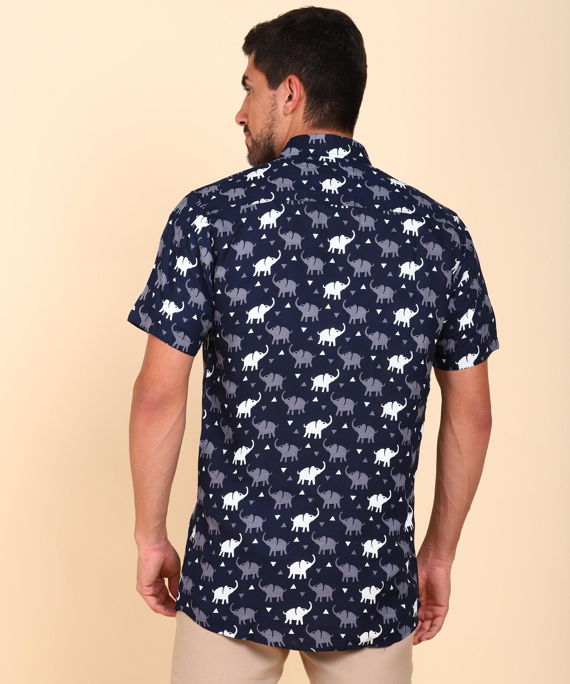 Mens Half Sleeve Casual Printed Shirt - Young Trendz