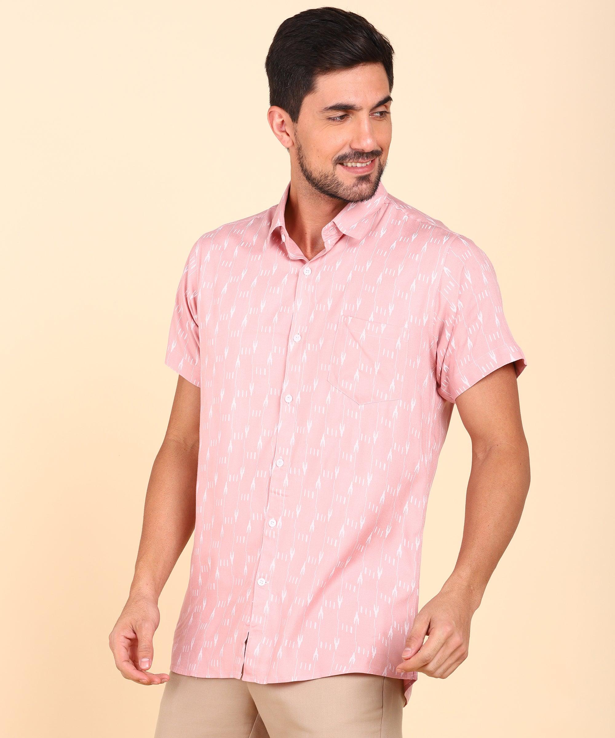 Mens Half Sleeve Casual Printed Shirt - Young Trendz