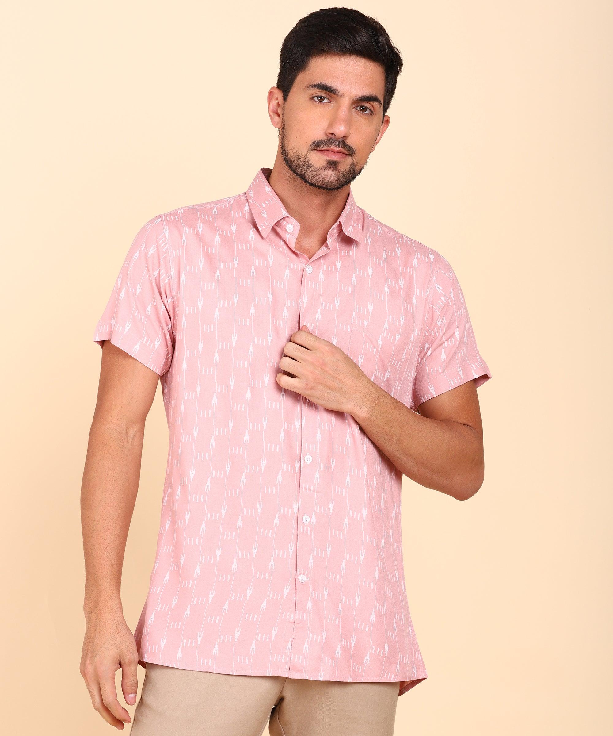 Mens Half Sleeve Casual Printed Shirt - Young Trendz