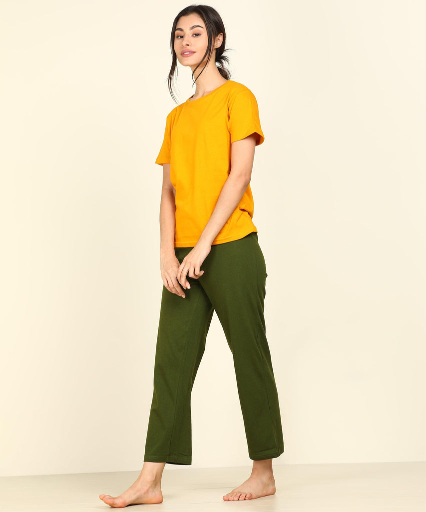 Women T-shirt & Pyjama Set Pure Soft Cotton - Combo Set - Young Trendz