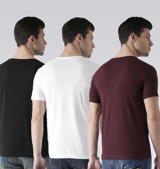 Young Trendz Mens Combo Skull Black Color Talk White Color and T20swag Maroon Color Half Sleeve Printed T-Shirts - Young Trendz