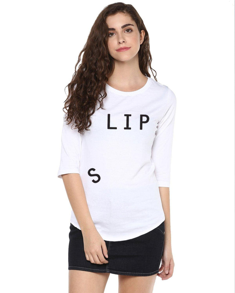 Womens 34U Slip Printed White Color Tshirts - Young Trendz