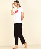 Women Printed T-shirt & Pyjama Set Pure Soft Cotton - Young Trendz