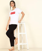 Women Printed T-shirt & Pyjama Set Pure Soft Cotton - Young Trendz