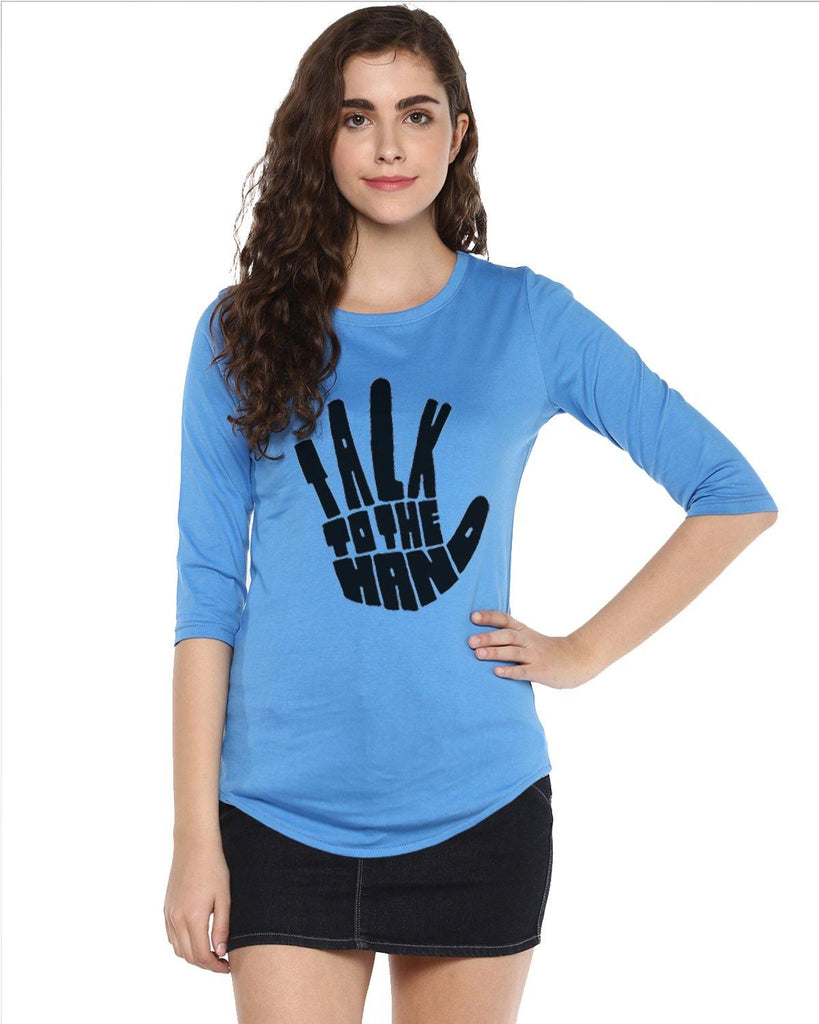 Womens 34U Talk Printed Blue Color Tshirts - Young Trendz