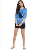 Womens 34U Talk Printed Blue Color Tshirts - Young Trendz