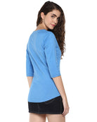 Womens 34U Talk Printed Blue Color Tshirts - Young Trendz