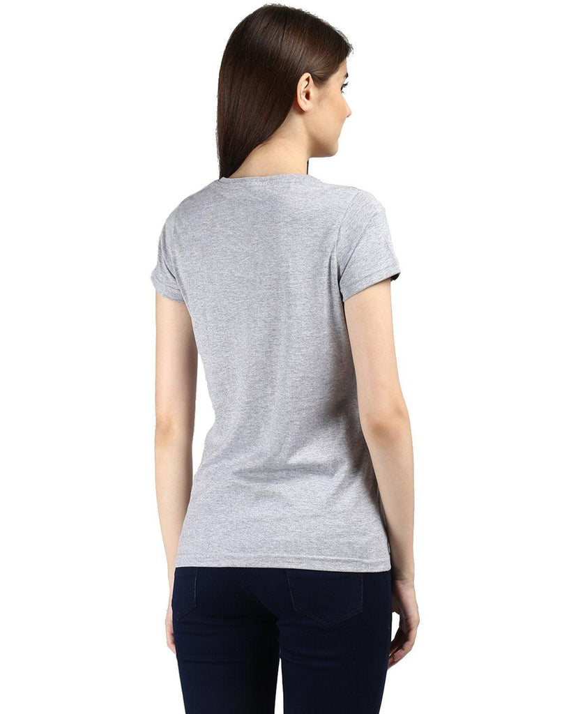 Womens Half Sleeve Talk Printed Grey Color Tshirts - Young Trendz