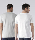 Young Trendz Mens Combo Teddy Steel Grey Color and Prospin White Color Half Sleeve Printed T-Shirts - Young Trendz