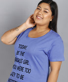 Womens Plus Size Printed Nighty (Sky Blue) - Young Trendz