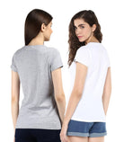 Young Trendz Womens Combo Half Sleeve Tweety Printed Grey Color and Talk Printed White Color Tshirts - Young Trendz