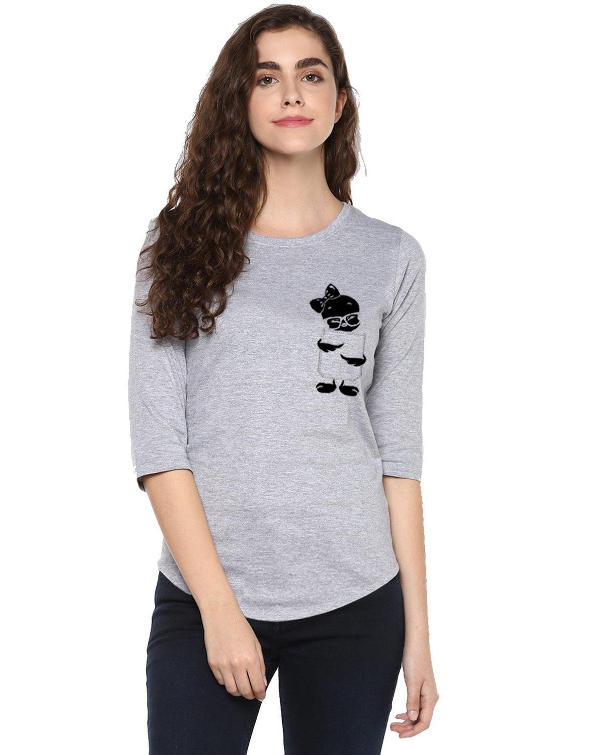 Womens 34U Tweety Printed Grey Color Tshirts - Young Trendz