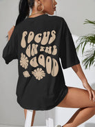 Womens Unisex Over Size Printed Black Color Tshirts - Young Trendz