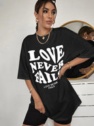 Womens Unisex Over Size Printed Black Color Tshirts - Young Trendz