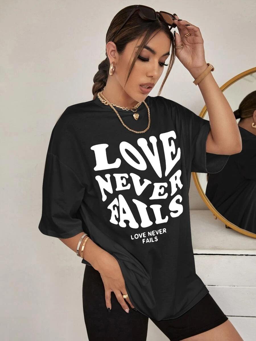 Womens Unisex Over Size Printed Black Color Tshirts - Young Trendz