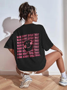 Womens Unisex Over Size Printed Black Color Tshirts - Young Trendz