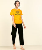 Women Printed T-shirt & Pyjama Set Pure Soft Cotton - Young Trendz